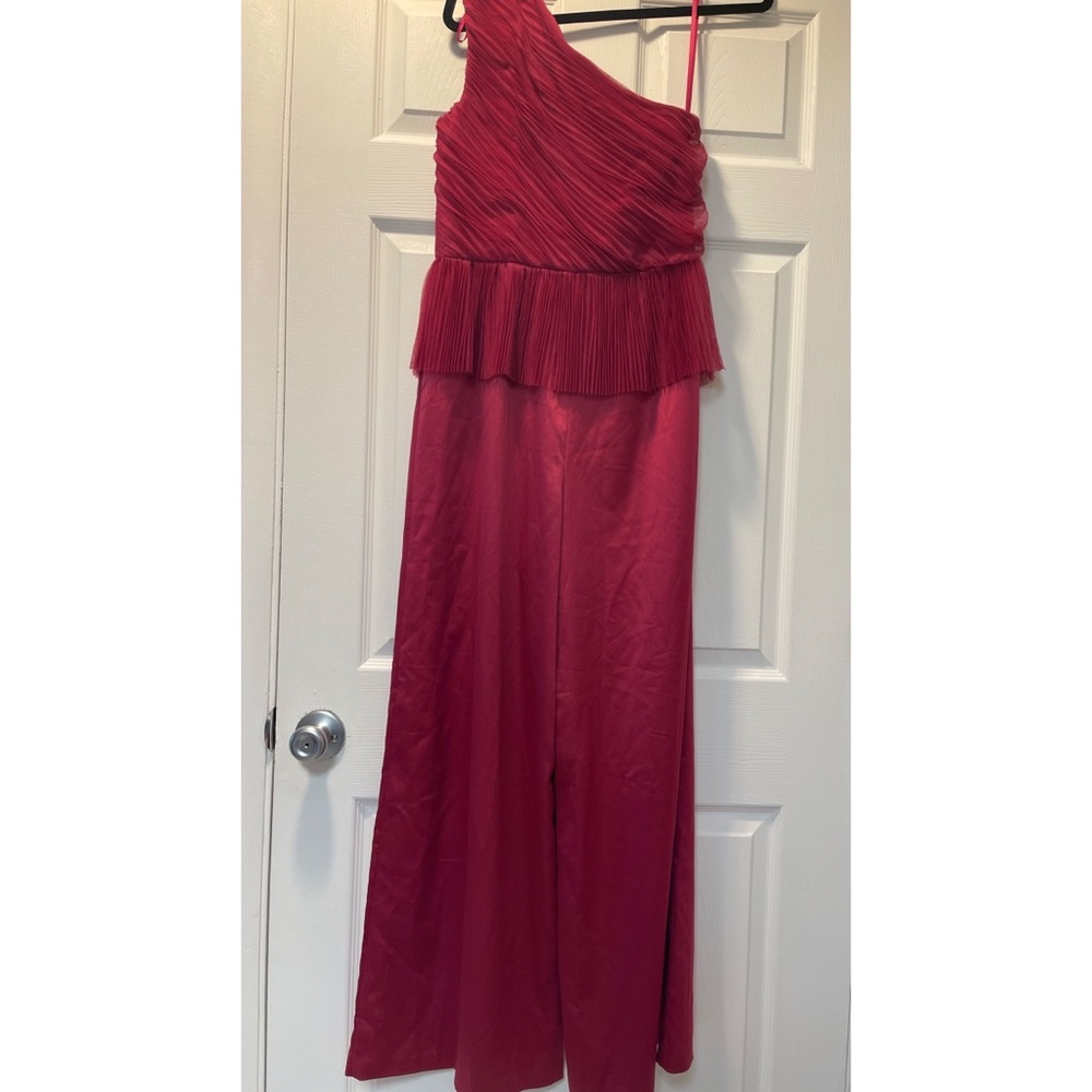 Hutch One-Shoulder Raspberry Red Jumpsuit - Picture 9 of 9